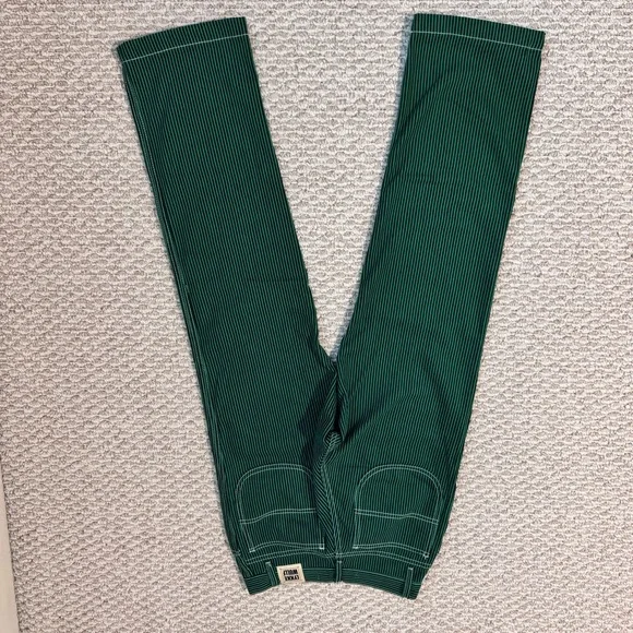 Lykke Wullf Workwear Denim Jeans in Green and Blue Railroad Stripe in Size 2 - Picture 5 of 7